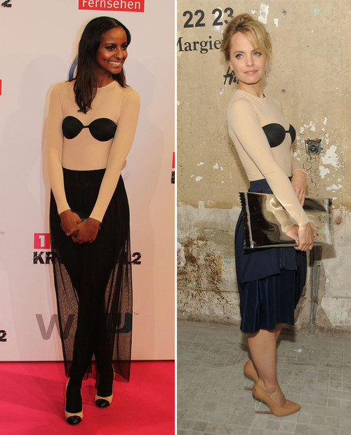 Sara Nuru und Mena Suvari stehen auf den Margiela-Body von H&M Sara Nuru und Mena Suvari stehen auf den Margiela-Body von H&M