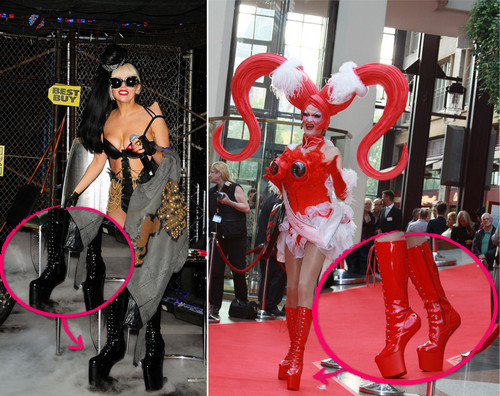 Lady GaGa - Tatjana Taft vs. Lady GaGa - wem stehen die Hufenschuhe besser Lady GaGa - Tatjana Taft vs. Lady GaGa - wem stehen die Hufenschuhe besser
