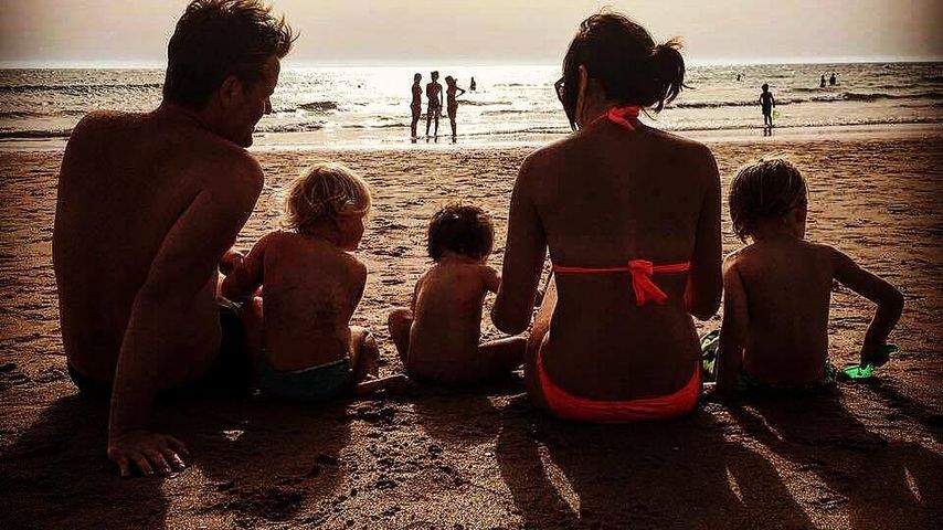 André Dietz mit Familie im Urlaub