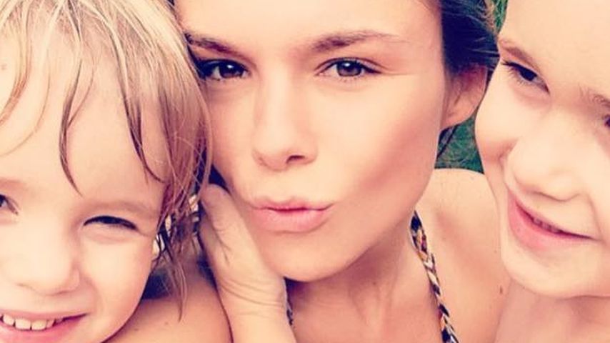 Angelina Posth mit ihren Kindern Milla und Leon