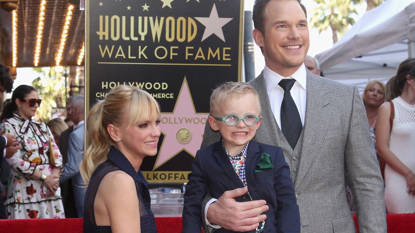 Anna Faris, Jack Pratt und Chris Pratt bei der "Walk Of Fame"-Ehrung in Hollywood 2017