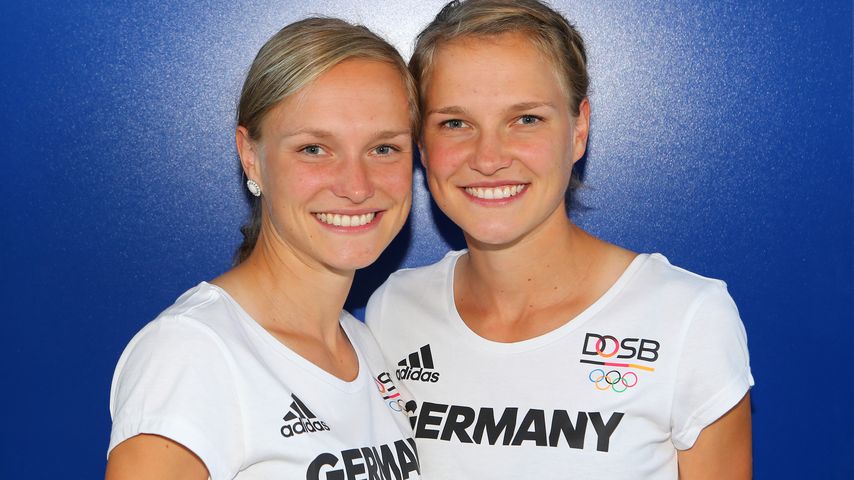 Anna und Lisa Hahner bei der Einkleidung der Deutschen Olympiamannschaft in Hannover