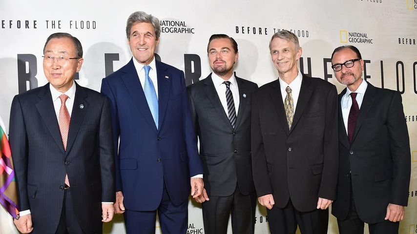 Ban Ki-Moon, John Kerry, Leonardo DiCaprio, Piers Sellers und Fisher Stevens