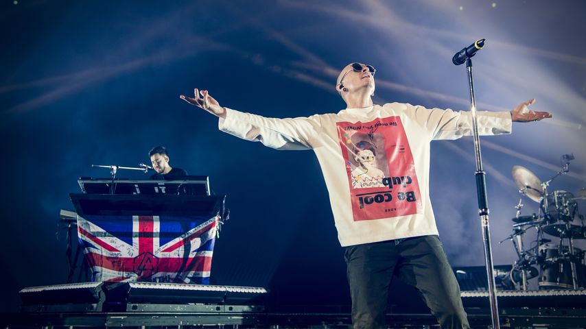 Chester Bennington mit seiner Band Linkin Park bei einem Auftritt in London 2017