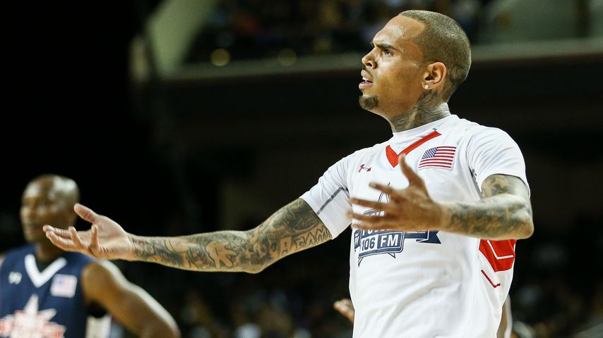 Chris Brown beim Basketballspiel in Hollywood