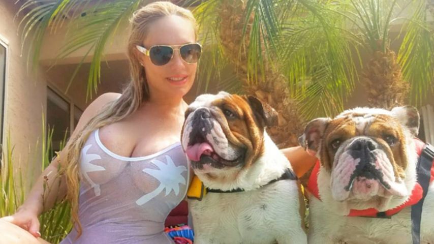 Coco Austin mit ihren beiden Hunden