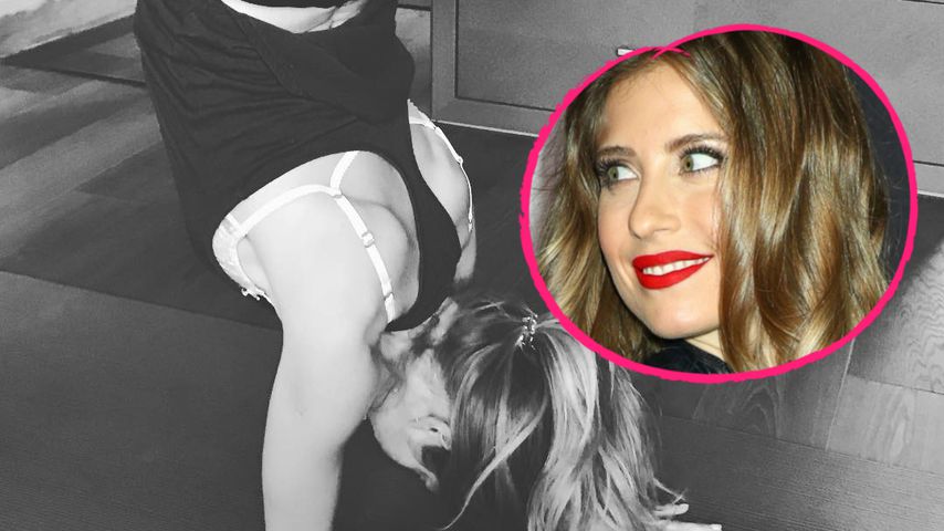 Yoga-Kopfstand: Cathy Hummels kann's doch ohne Mats' Hilfe!