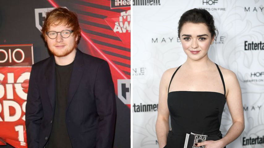 Collage von Ed Sheeran und Maisie Williams