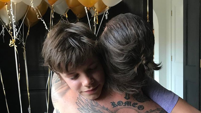 David Beckham mit seinem Sohn Romeo