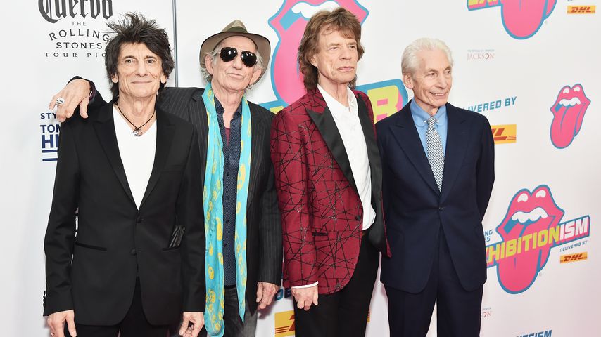 Die Rolling Stones bei der Eröffnung ihrer Ausstellung "Exhibitionism" in New York