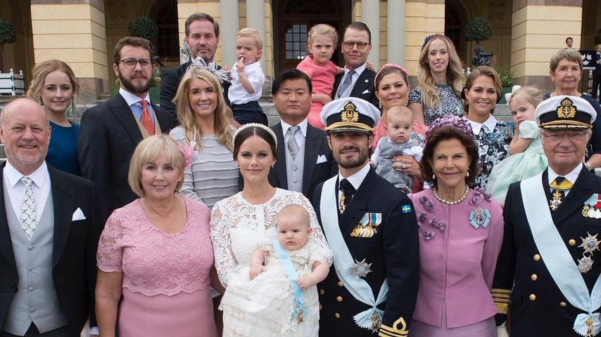 Die schwedische Royal-Familie am Tag der Taufe von Prinz Alexander