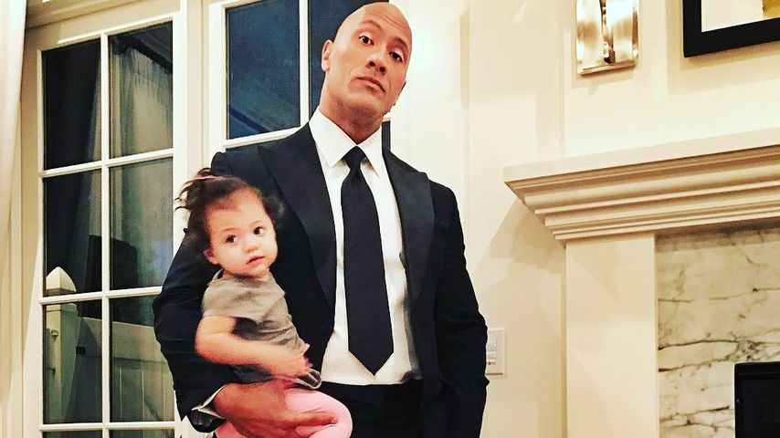 Jasmine mit ihrem Papa, "Fast & Furious"-Schauspieler, Dwayne "The Rock" Johnson