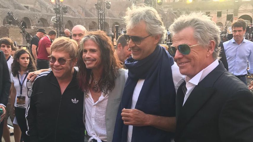 Elton John, Steven Tyler, Andrea Bocelli und David Foster in Rom, 2017