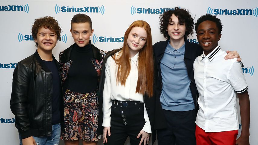 Gaten Matarazzo, Millie Bobby Brown, Sadie Sink, Finn Wolfhard und Caleb McLaughlin bei SiriusXM 201