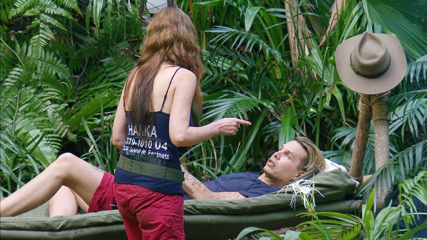 Hanka Rackwitz und Florian Wess am achten Tag des Dschungelcamps