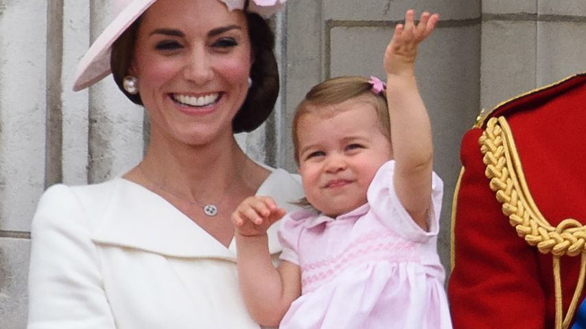 Herzogin Kate mit Prinzessin Charlotte und Prinz George bei der "Trooping the Colour"-Parade