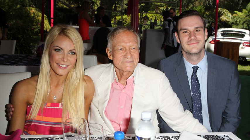 Hugh Hefner mit seiner Frau Crystal und seinem Sohn Cooper