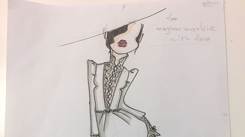 Inbal Drors Skizzen für Meghan Markles Brautkleid 3