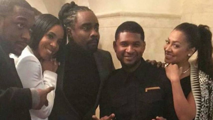 Jay Pharoah mit Kelly Rowland und Usher während der Abschiedsparty von Barack Obama