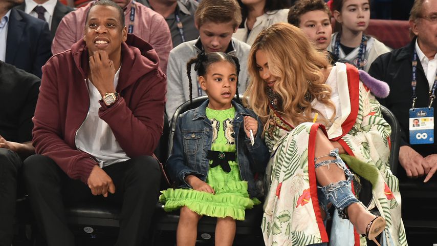 Jay Z, Blue Ivy, Beyoncé beim 66th NBA All-Star Game in New Orleans