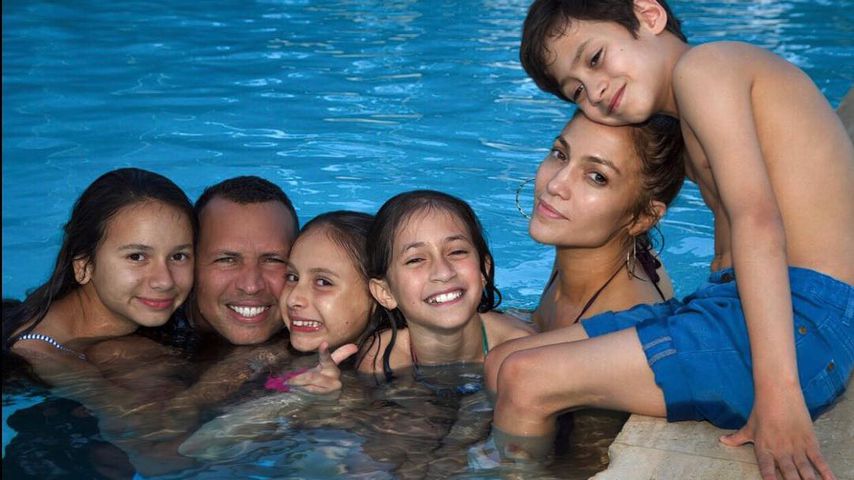 Jennifer Lopez und Alex Rodriguez mit ihren Kids