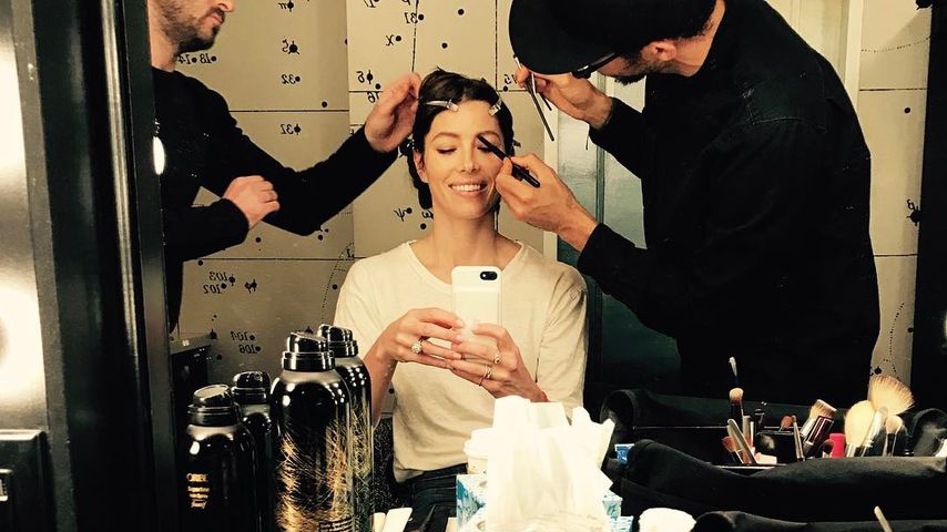 Jessica Biel Anfang 2017 kurz vor ihrem Auftritt bei Jimmy Fallon