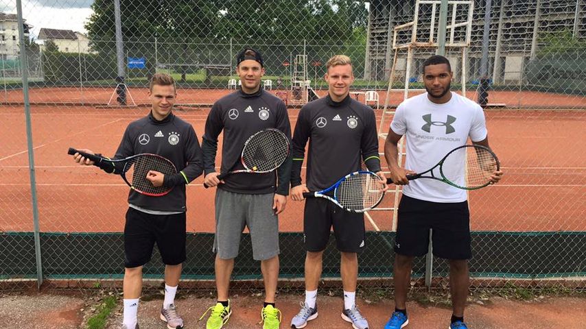 Joshua Kimmich, Manuel Neuer, Bernd Leno und Jonathan Tah während der EM 2016 in Frankreich