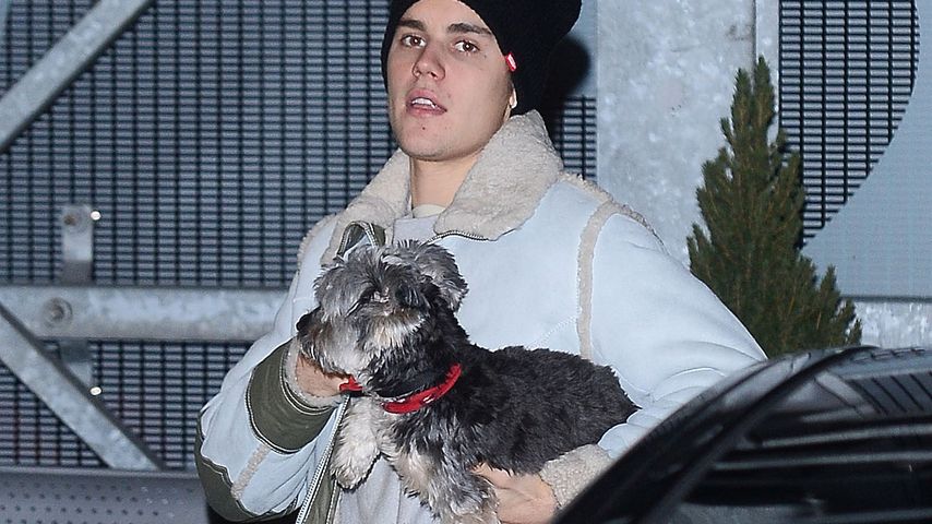 Justin Bieber am Flughafen von Krakau, Polen