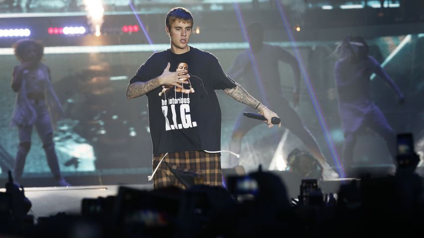 Justin Bieber auf der Bühne in Prag
