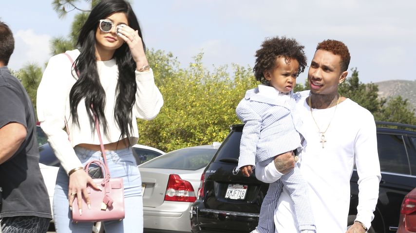 Kylie Jenner mit ihrem Freund Tyga und dessen Sohn King Cairo
