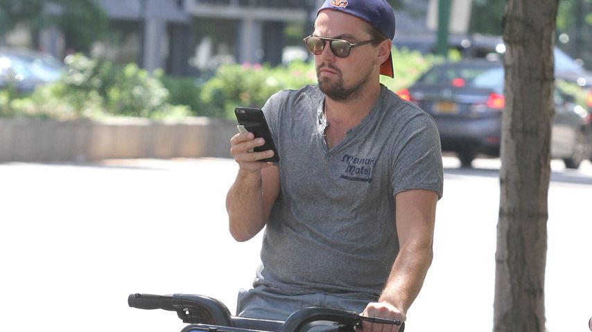 Leonardo DiCaprio bei einer Fahrradtour durch Manhattan