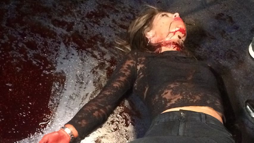 Liliana Nova beim Dreh zu "Blood Feast"