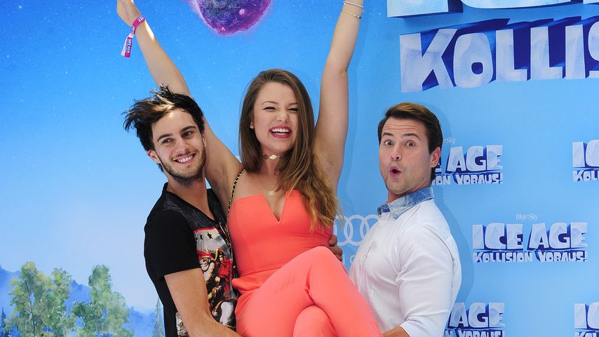 Marc Aurel Zeeb, Joelina Drews und Rocco Stark auf der "Ice Age"-Premiere
