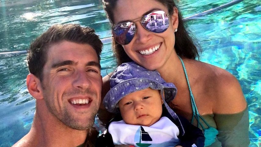 Michael Phelps mit Nicole Johnson und dem gemeinsamen Sohn Boomer