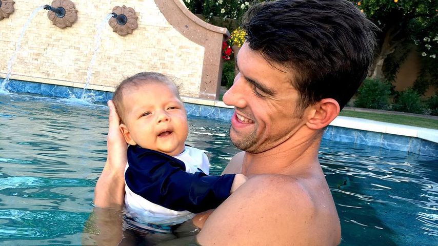 Michael Phelps mit Sohn Boomer