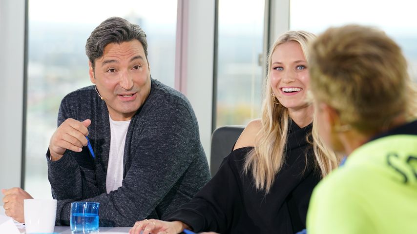 Mousse T., Carolin Niemczyk, Dieter Bohlen (v.l.) 2018 bei DSDS