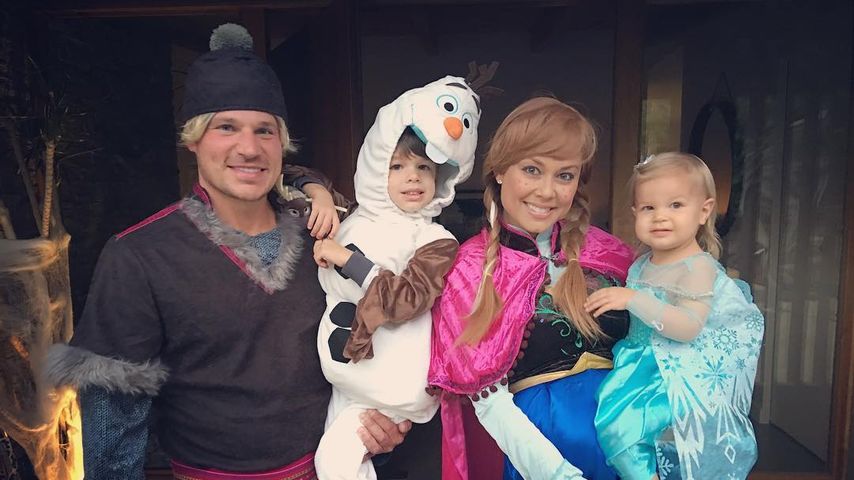 Nick, Camden, Brooklyn und Vanessa Lachey (v.l.) an Halloween