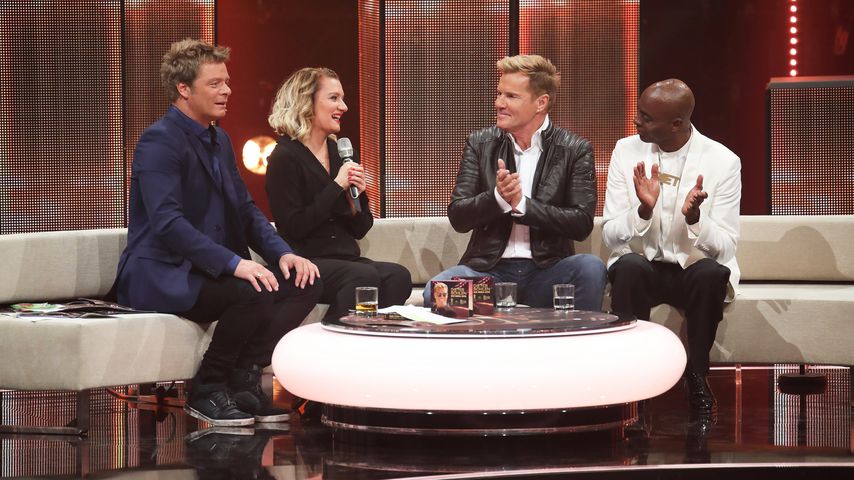 Oliver Geissen, Juliette Schoppmann, Dieter Bohlen und Bruce Darnell
