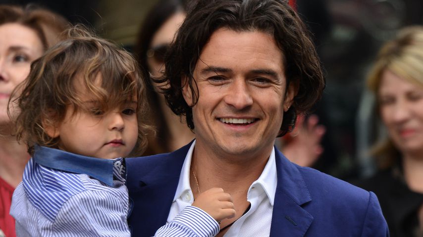 Orlando Bloom mit seinem Sohn Flynn 2014