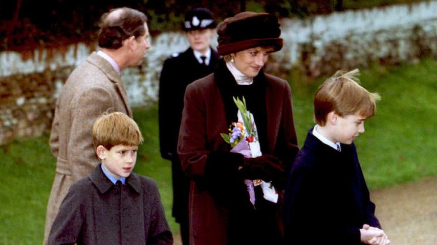 Prinz Charles, Prinz Harry, Prinzessin Diana und Prinz William 1994