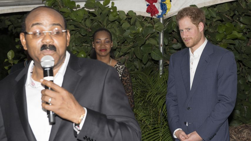 Prinz Harry mit Gaston Browne, Premierminister von Antigua