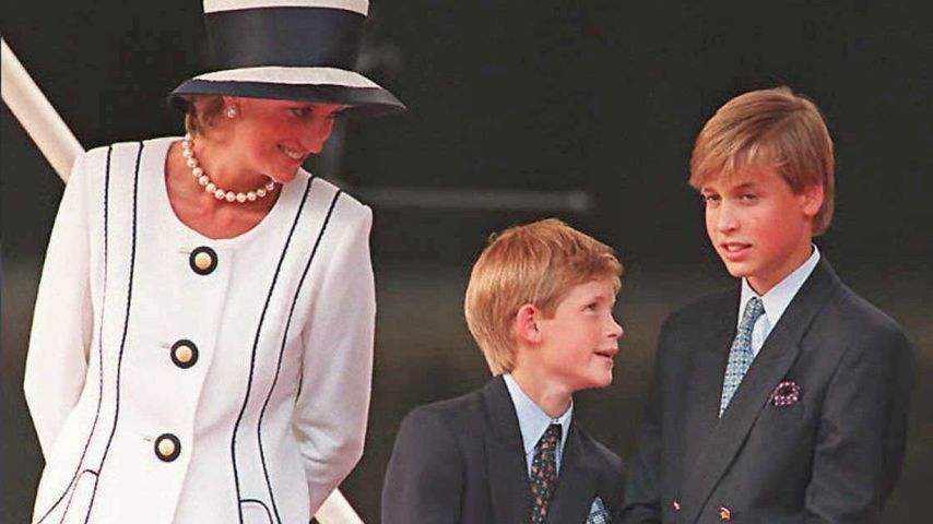Prinzessin Diana, Prinz Harry und Prinz William 1995 in London