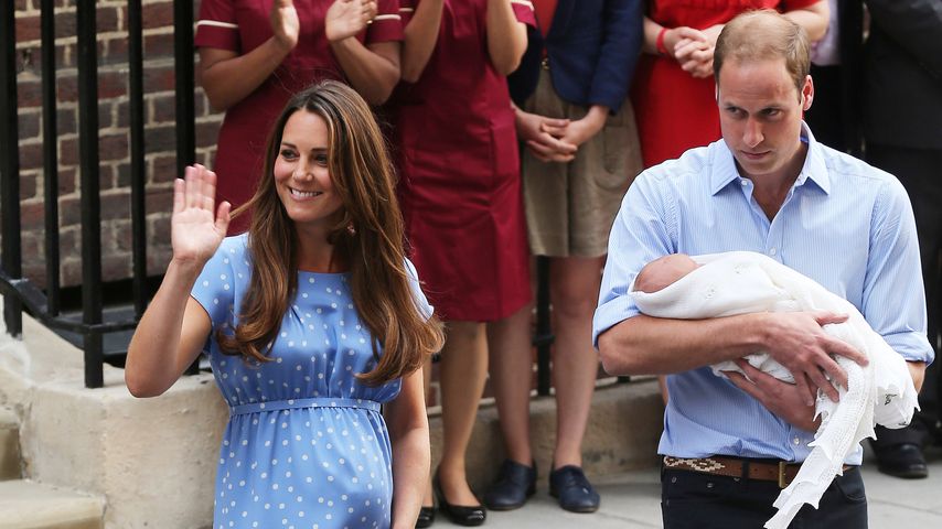 Herzogin Kate und Prinz William nach der Geburt von Prinz George