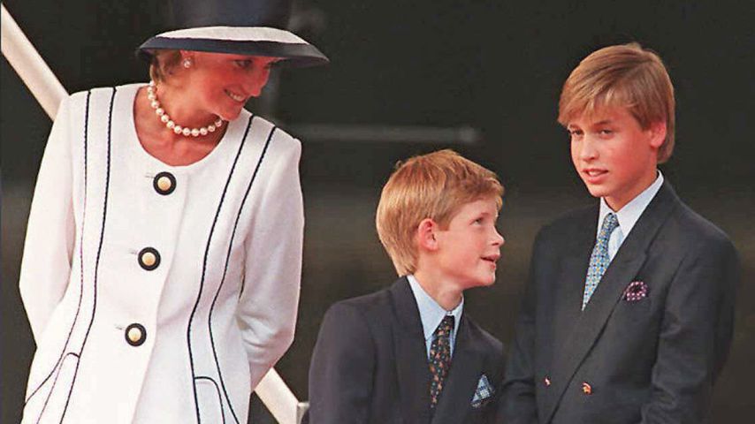 Prinzessin Diana mit ihren Söhnen Harry und William im Jahr 1995