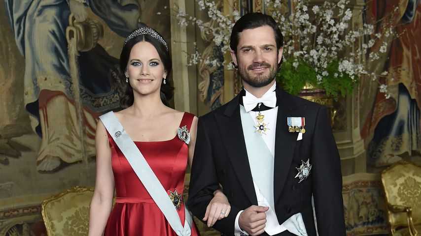 Prinzessin Sofia und Prinz Carl Philip von Schweden bei einem Dinner im Königspalast in Stockholm