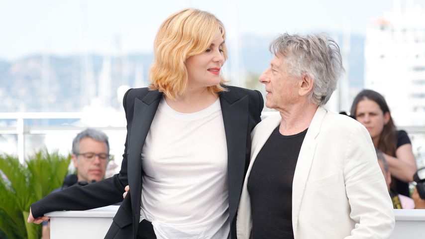 Regisseur Roman Polanski und Schauspielerin Emmanuelle Seigner auf einem Fototermin für den Film "Na