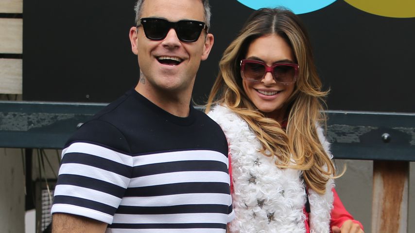 Robbie Williams und Ayda Field vor den ITV Studios in London