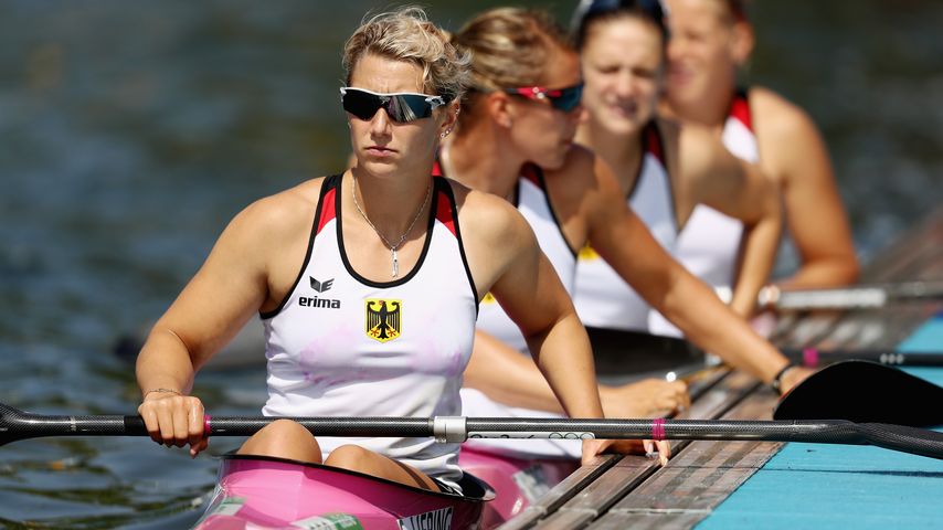 Sabrina Hering beim Kajak-Vierer-Rennen über 500m bei Olympia 2016