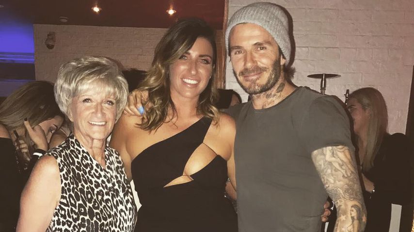 Sandra, Joanne und David Beckham