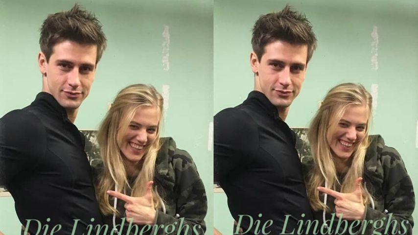 Sandro Kirtzel und Larissa Marolt hinter den Kulissen bei "Sturm der Liebe"